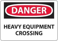 AccuformNMC "Danger - Heavy Equipment Crossing", 14" Long x 20" Wide, Rigid Plastic Safety Sign Rectangle, 0.05" Thick, Use for Accident Prevention D471RC - 01144872