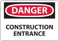 AccuformNMC "Danger - Construction Entrance", 20" Long x 28" Wide, Rigid Plastic Safety Sign Rectangle, 0.05" Thick, Use for Security & Admittance D470RD - 01144930
