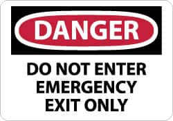AccuformNMC "Danger - Do Not Enter - Emergency Exit Only", 10" Long x 14" Wide, Aluminum Safety Sign Rectangle, 0.04" Thick, Use for Security & Admittance D500AB - 02157832