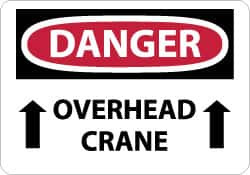 AccuformNMC "Danger - Overhead Crane", 10" Long x 14" Wide, Aluminum Safety Sign Rectangle, 0.04" Thick, Use for Accident Prevention D596AB - 02158798