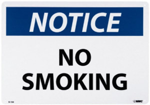 AccuformNMC "Notice - No Smoking", 14" Long x 20" Wide, Aluminum Safety Sign Rectangle, 0.04" Thick, Use for Accident Prevention N166AC - 03049533