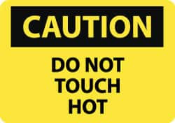 AccuformNMC "Caution - Do Not Touch - Hot", 10" Long x 14" Wide, Rigid Plastic Safety Sign Rectangle, 0.05" Thick, Use for Hazardous Materials C465RB - 03940533