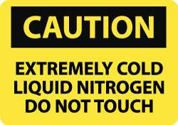 AccuformNMC "Caution - Extremely Cold Liquid Nitrogen - Do Not Touch", 10" Long x 14" Wide, Rigid Plastic Safety Sign Rectangle, 0.05" Thick, Use for Hazardous Materials C479RB - 03940673