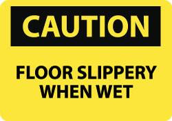 AccuformNMC "Caution - Floor Slippery When Wet", 10" Long x 14" Wide, Rigid Plastic Safety Sign Rectangle, 0.05" Thick, Use for Accident Prevention C496RB - 03940855