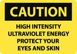 AccuformNMC "Caution - High Intensity Ultraviolet Energy - Protect Your Eyes and Skin", 10" Long x 14" Wide, Rigid Plastic Safety Sign Rectangle, 0.05" Thick, Use for Accident Prevention C518RB - 03941044