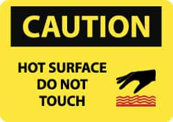 AccuformNMC "Caution - Hot Surface - Do Not Touch", 10" Long x 14" Wide, Rigid Plastic Safety Sign Rectangle, 0.05" Thick, Use for Hazardous Materials C525RB - 03941119