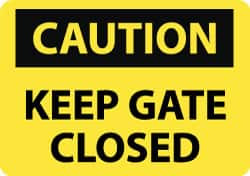 AccuformNMC "Caution - Keep Gate Closed", 10" Long x 14" Wide, Rigid Plastic Safety Sign Rectangle, 0.05" Thick, Use for Accident Prevention C534RB - 03941200