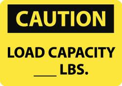AccuformNMC "Caution - Load Capacity lbs.", 10" Long x 14" Wide, Rigid Plastic Safety Sign Rectangle, 0.05" Thick, Use for Accident Prevention C546RB - 03941317