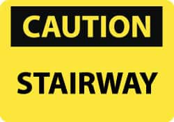 AccuformNMC "Caution - Stairway", 10" Long x 14" Wide, Rigid Plastic Safety Sign Rectangle, 0.05" Thick, Use for Accident Prevention C609RB - 03941945