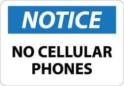 AccuformNMC "Notice - No Cellular Phones", 10" Long x 14" Wide, Pressure-Sensitive Vinyl Safety Sign Rectangle, 0.004" Thick, Use for Security & Admittance N304PB - 04773636