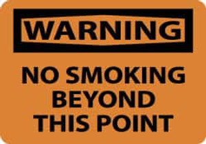 NMC "Warning - No Smoking Beyond This Point", 10" Long x 14" Wide, Rigid Plastic Safety Sign Rectangle, 0.05" Thick, Use for Accident Prevention W458RB - 04774725