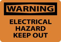 AccuformNMC "Warning - Electrical Hazard - Keep Out", 10" Long x 14" Wide, Aluminum Safety Sign Rectangle, 0.04" Thick, Use for Accident Prevention W422AB - 04775151