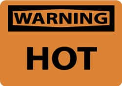 AccuformNMC "Warning - Hot", 10" Long x 14" Wide, Aluminum Safety Sign Rectangle, 0.04" Thick, Use for Accident Prevention W428AB - 04775219