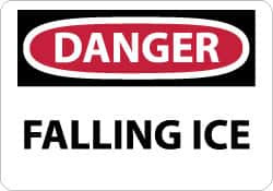 AccuformNMC "Danger - Falling Ice", 10" Long x 14" Wide, Pressure-Sensitive Vinyl Safety Sign Rectangle, 0.004" Thick, Use for Accident Prevention D530PB - 04776977