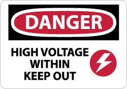 AccuformNMC "Danger - High Voltage Within - Keep Out", 10" Long x 14" Wide, Pressure-Sensitive Vinyl Safety Sign Rectangle, 0.004" Thick, Use for Accident Prevention D556PB - 04777249