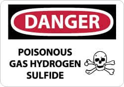 AccuformNMC "Danger - Poisonous Gas - Hydrogen Sulfide", 10" Long x 14" Wide, Pressure-Sensitive Vinyl Safety Sign Rectangle, 0.004" Thick, Use for Hazardous Materials D602PB - 04901864