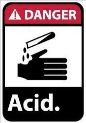 AccuformNMC "Danger - Acid", 14" Long x 10" Wide, Aluminum Safety Sign Rectangle, 0.04" Thick, Use for Hazardous Materials DGA34AB - 04902300