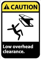 AccuformNMC "Caution - Low Overhead Clearance", 14" Long x 10" Wide, Aluminum Safety Sign Rectangle, 0.04" Thick, Use for Accident Prevention CGA31AB - 04902649