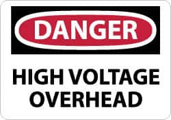 AccuformNMC "Danger - High Voltage Overhead", 20" Long x 28" Wide, Aluminum Safety Sign Rectangle, 0.04" Thick, Use for Accident Prevention D553AD - 04902805