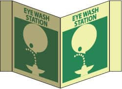 AccuformNMC "Eye Wash Station", 5-3/4" Long x 8-3/4" Wide, Rigid Plastic Safety Sign Rectangle, 0.125" Thick, Use for First Aid GLV53 - 05199583