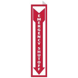 AccuformNMC "Emergency Shut-Off", 18" Long x 4" Wide, Rigid Plastic Safety Sign Rectangle, 0.05" Thick, Use for Accident Prevention TV40 - 05244561