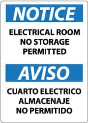 AccuformNMC "Notice - Electrical Room - No Storage Permitted", 14" Long x 10" Wide, Aluminum Safety Sign Rectangle, 0.04" Thick, Use for Accident Prevention ESN368AB - 05246475