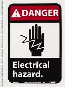AccuformNMC "Danger - Electrical Hazard", 10" Long x 7" Wide, Pressure-Sensitive Vinyl Safety Sign Rectangle, 0.004" Thick, Use for Accident Prevention DGA8P - 05508551
