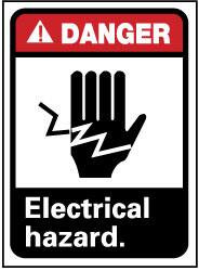 AccuformNMC "Danger - Electrical Hazard", 14" Long x 10" Wide, Pressure-Sensitive Vinyl Safety Sign Rectangle, 0.004" Thick, Use for Accident Prevention DGA8PB - 05508577