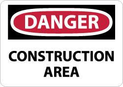 AccuformNMC "Danger - Construction Area", 10" Long x 14" Wide, Aluminum Safety Sign Rectangle, 0.04" Thick, Use for Security & Admittance D132AB - 06462717