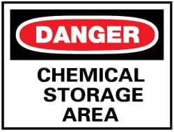 AccuformNMC "Danger - Chemical Storage Area", 10" Long x 14" Wide, Fiberglass Safety Sign Rectangle, 0.095" Thick, Use for Hazardous Materials D239EB - 07444664