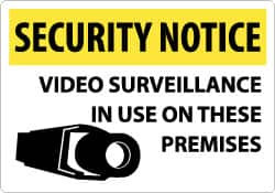 AccuformNMC "Security Notice - Video Surveillance in Use on These Premises", 14" Long x 20" Wide, Aluminum Safety Sign Rectangle, 0.04" Thick, Use for Security & Admittance SN20AC - 08142283