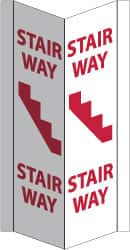 AccuformNMC "Stairway", 16" Long x 8-3/4" Wide, Rigid Plastic Safety Sign Rectangle, 0.125" Thick, Use for Accident Prevention VS46W - 08514838