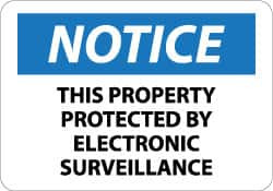 AccuformNMC "Notice - This Property Protected by Electronic Surveillance", 10" Long x 14" Wide, Aluminum Safety Sign Rectangle, 0.04" Thick, Use for Security & Admittance N353AB - 08852709