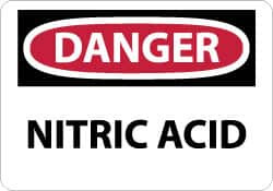 AccuformNMC "Danger - Nitric Acid", 10" Long x 14" Wide, Rigid Plastic Safety Sign Rectangle, 0.05" Thick, Use for Hazardous Materials D584RB - 09752601