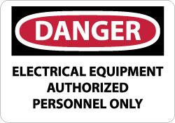 AccuformNMC "Danger - Electrical Equipment - Authorized Personnel Only", 10" Long x 14" Wide, Fiberglass Safety Sign Rectangle, 0.095" Thick, Use for Accident Prevention D433EB - 41825647