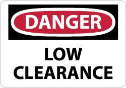 AccuformNMC "Danger - Low Clearance", 10" Long x 14" Wide, Rigid Plastic Safety Sign Rectangle, 0.05" Thick, Use for Accident Prevention D451RB - 41826298