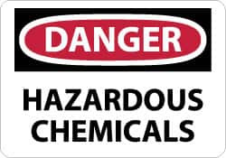 AccuformNMC "Danger - Hazardous Chemicals", 10" Long x 14" Wide, Pressure-Sensitive Vinyl Safety Sign Rectangle, 0.004" Thick, Use for Hazardous Materials D441PB - 41826603