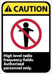 AccuformNMC "Caution - High Level Radio Frequency Fields - Authorized Personnel Only", 14" Long x 10" Wide, Rigid Plastic Safety Sign Rectangle, 0.05" Thick, Use for Accident Prevention CGA29RB - 48496111
