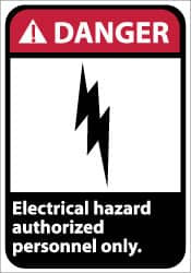 AccuformNMC "Danger - Electrical Hazard - Authorized Personnel Only", 14" Long x 10" Wide, Pressure-Sensitive Vinyl Safety Sign Rectangle, 0.004" Thick, Use for Accident Prevention DGA40PB - 48496400