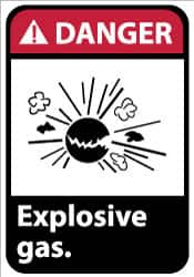 AccuformNMC "Danger - Explosive Gas", 14" Long x 10" Wide, Rigid Plastic Safety Sign Rectangle, 0.05" Thick, Use for Accident Prevention DGA42RB - 48496459