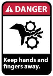 AccuformNMC "Danger - Keep Hands and Fingers Away", 14" Long x 10" Wide, Rigid Plastic Safety Sign Rectangle, 0.05" Thick, Use for Accident Prevention DGA46RB - 48496517