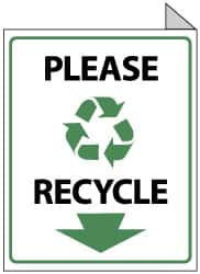 AccuformNMC "Please Recycle", 10" Long x 8" Wide, Rigid Plastic Safety Sign Rectangle, 0.05" Thick, Use for Restroom, Janitorial & Housekeeping TV18 - 56235450