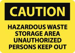 AccuformNMC "Caution - Hazardous Waste Storage Area - Unauthorized Persons Keep Out", 7" Long x 10" Wide, Aluminum Safety Sign Rectangle, 0.04" Thick, Use for Hazardous Materials C512A - 56235773