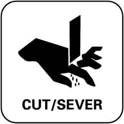 AccuformNMC "Cut/Sever", 7" Long x 7" Wide, Pressure-Sensitive Vinyl Safety Sign Square, 0.004" Thick, Use for Accident Prevention S65P - 60750312