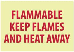 AccuformNMC "Flammable - Keep Flames and Heat Away", 7" Long x 10" Wide, Rigid Plastic Safety Sign Rectangle, 0.05" Thick, Use for Hazardous Materials GL136R - 62202734