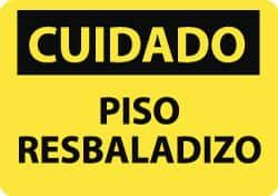 AccuformNMC "Cuidado - Piso Resbaladizo", 10" Long x 14" Wide, Rigid Plastic Safety Sign Rectangle, 0.05" Thick, Use for Workplace/Safety SPC366RB - 62203450