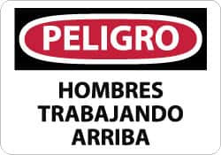 AccuformNMC "Peligro - Hombres Trabajando Arriba", 10" Long x 14" Wide, Aluminum Safety Sign Rectangle, 0.04" Thick, Use for Workplace/Safety SPD125AB - 62203815