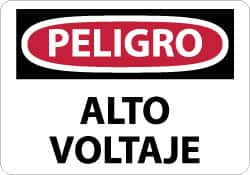 AccuformNMC "Peligro - Alto Voltaje", 10" Long x 14" Wide, Pressure-Sensitive Vinyl Safety Sign Rectangle, 0.004" Thick, Use for Workplace/Safety SPD49PB - 62204185