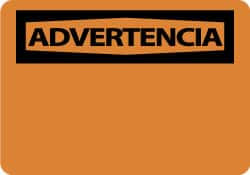 AccuformNMC "Advertencia", 10" Long x 14" Wide, Pressure-Sensitive Vinyl Safety Sign Rectangle, 0.004" Thick, Use for Workplace/Safety SPW1PB - 62204490