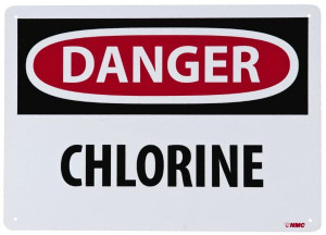 AccuformNMC "Danger - Chlorine", 10" Long x 14" Wide, Rigid Plastic Safety Sign Rectangle, 0.05" Thick, Use for Hazardous Materials D15RB - 63364269